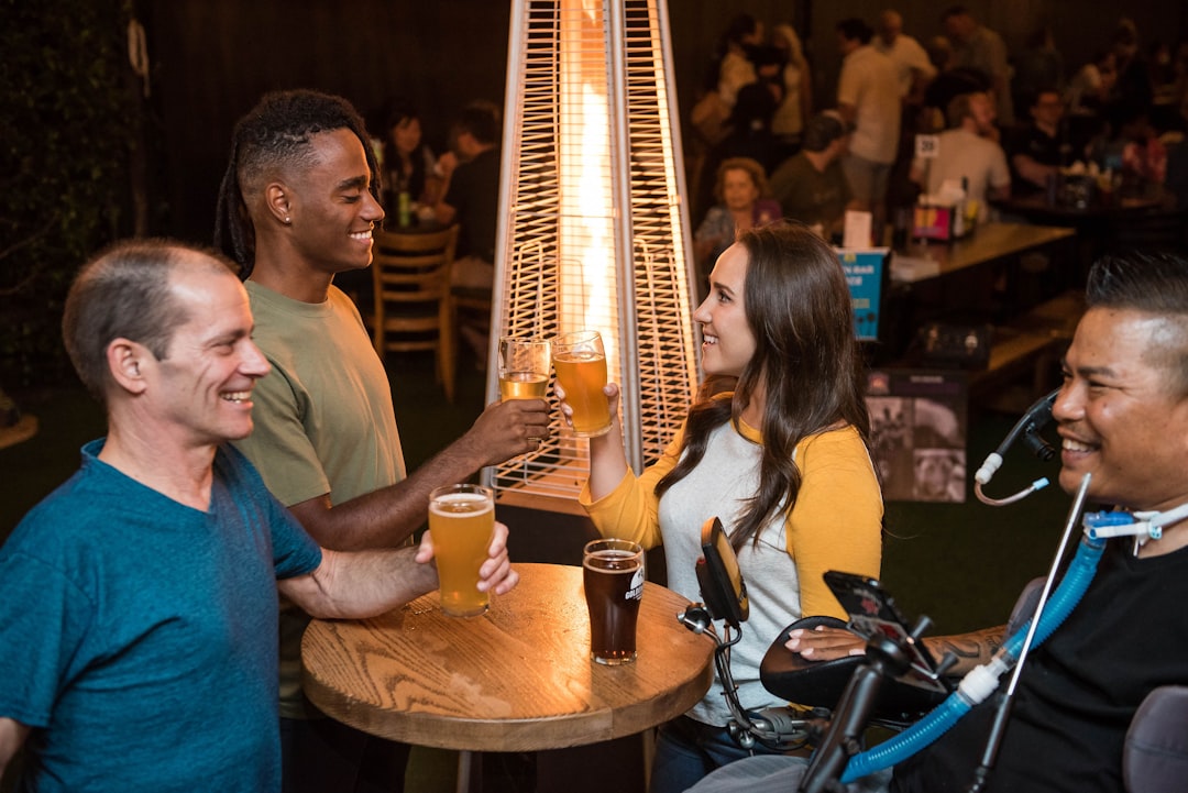 people drinking on bar