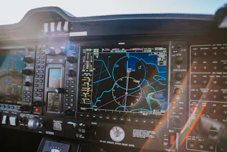 a close up of the cockpit of a plane