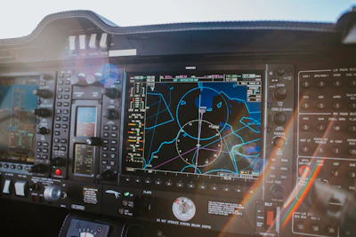 a close up of the cockpit of a plane