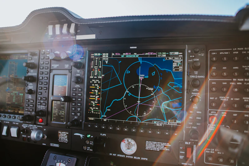 Cockpit instrument panel used during instrument rating training