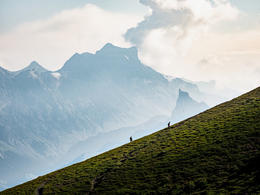 landscape photography of green mountain