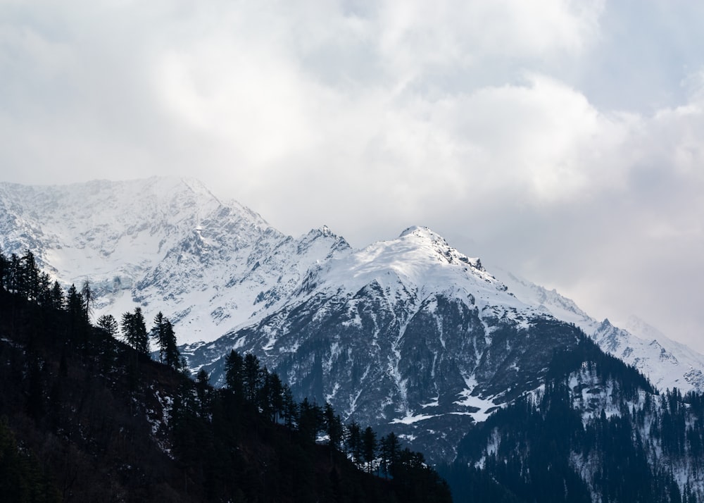 snow-covered mountain at daytime