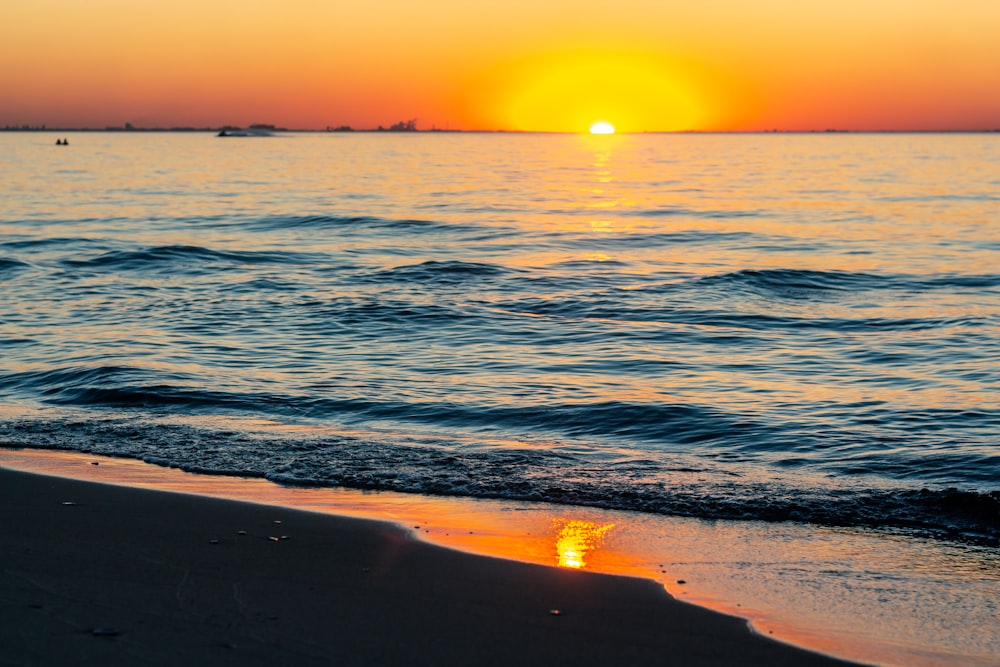 ocean during sunset