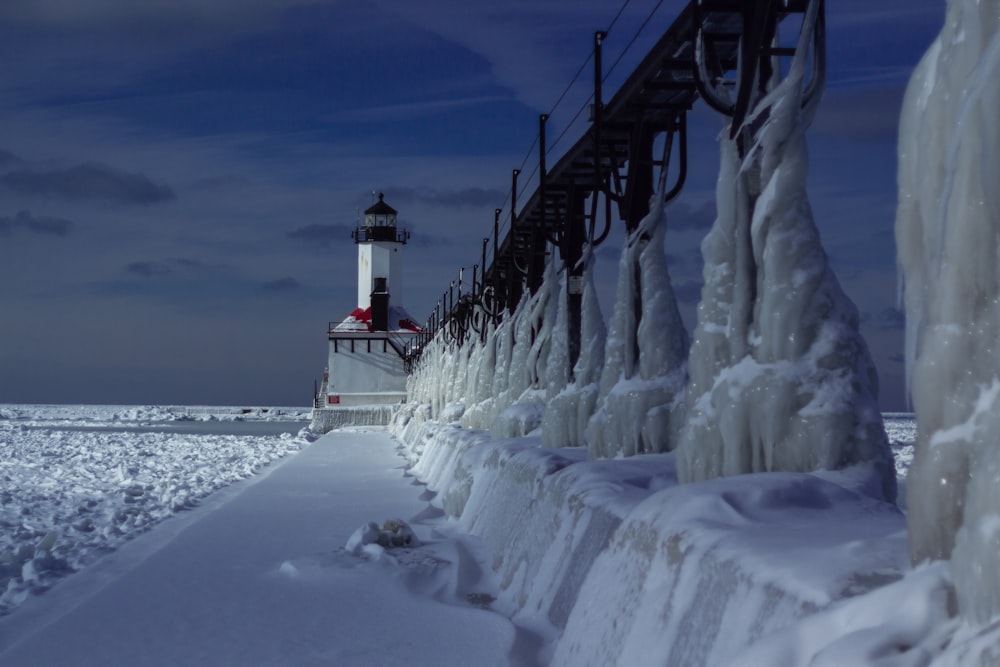 snow covered rails