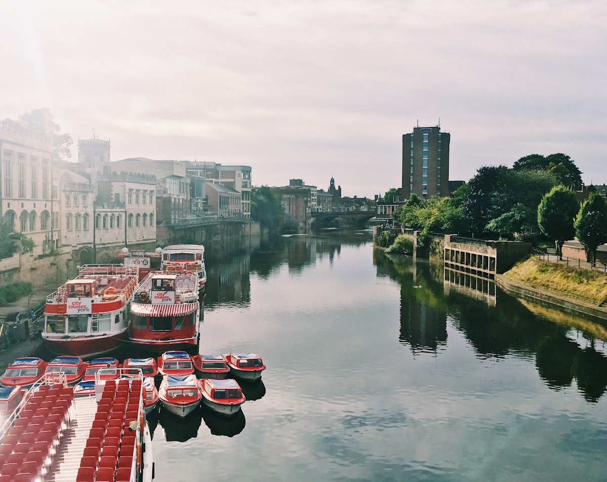 Boats on the River Great Ouse, which runs through Huntingdon and St Ives in Huntingdonshire