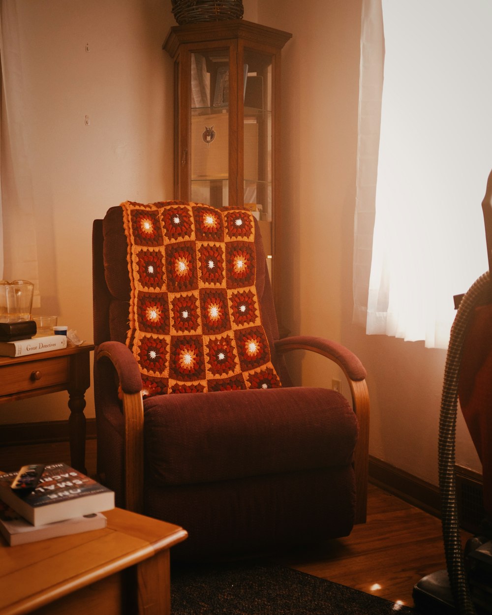 empty brown recliner chair