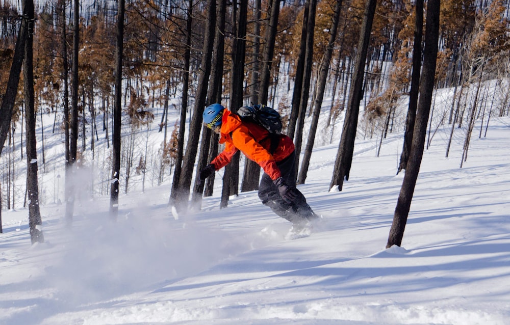 man skiing on snow