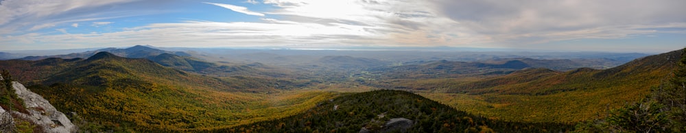 summit view of green mountains