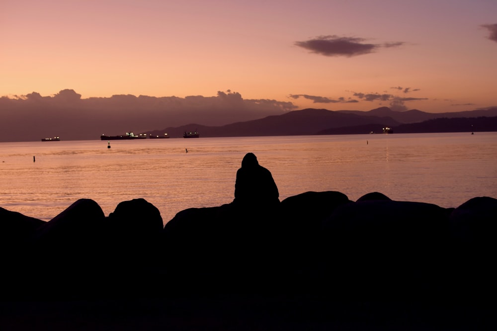 silhouette of rock