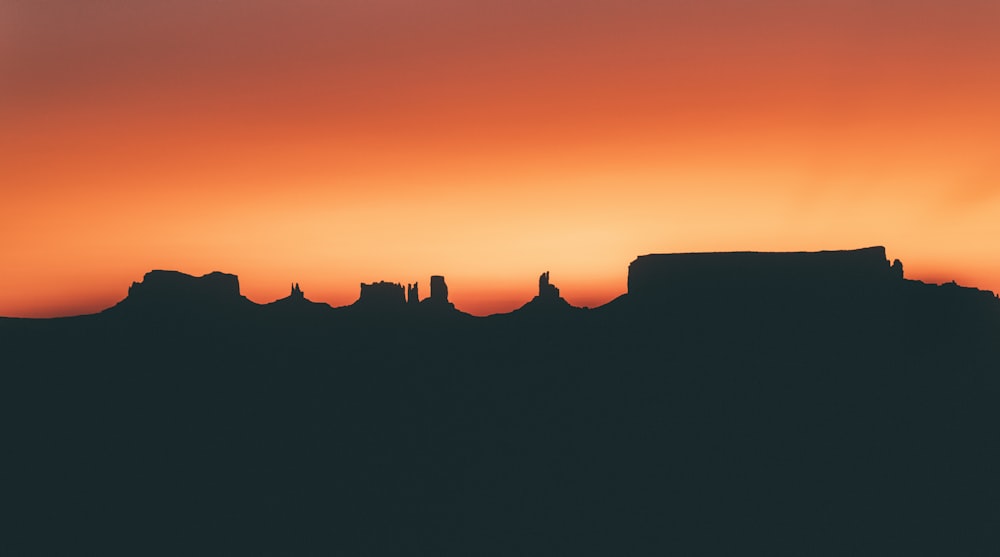 silhouette of mountain range