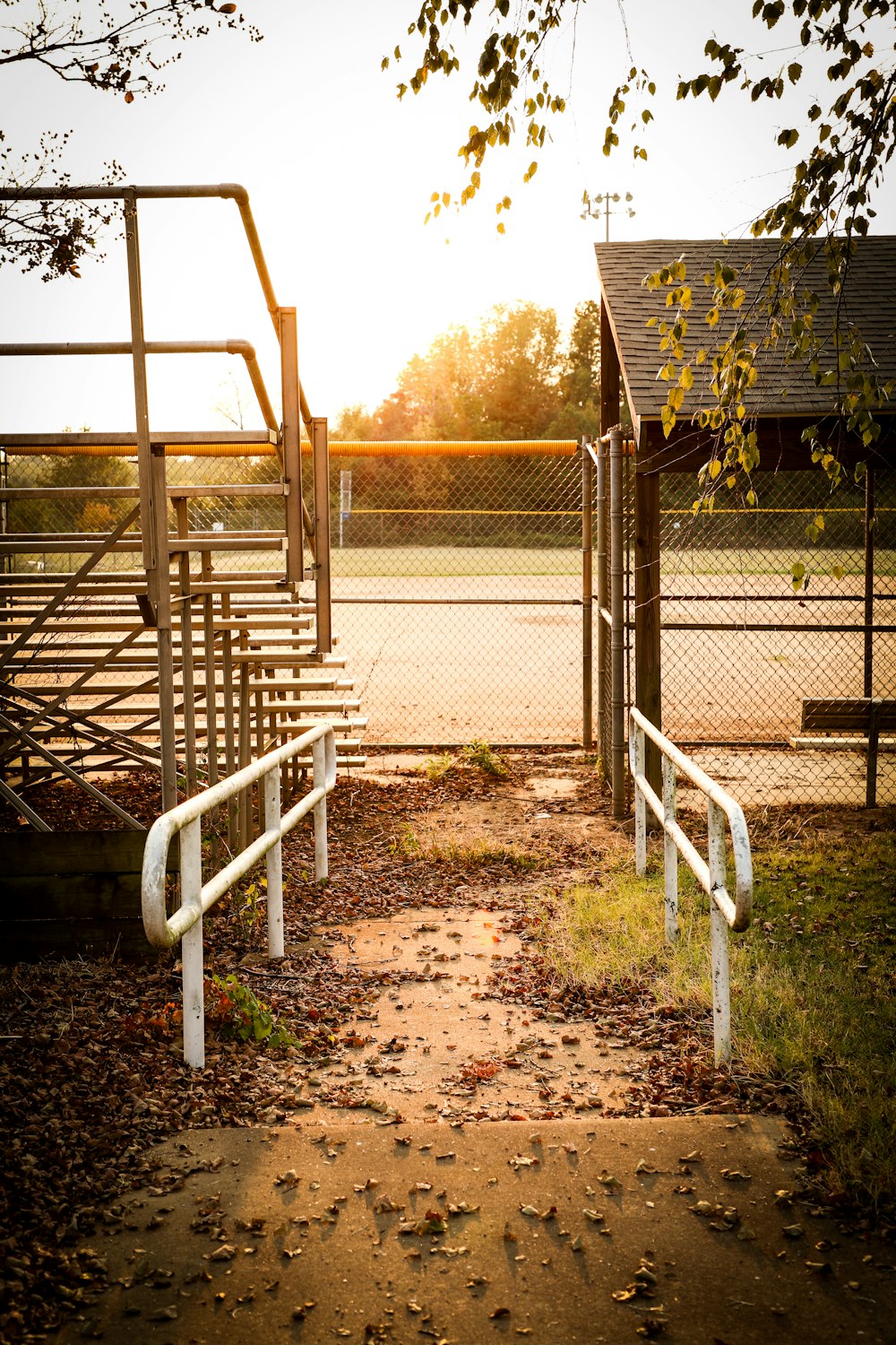 gray metal rails