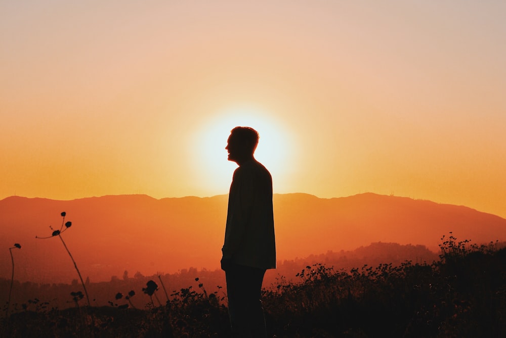 person standing during golden hour