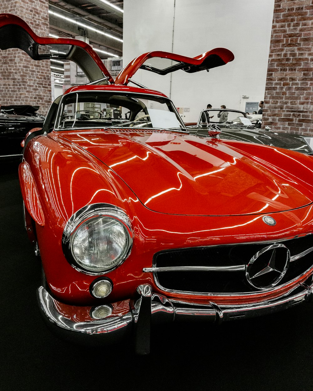 red Mercedes-Benz vehicle