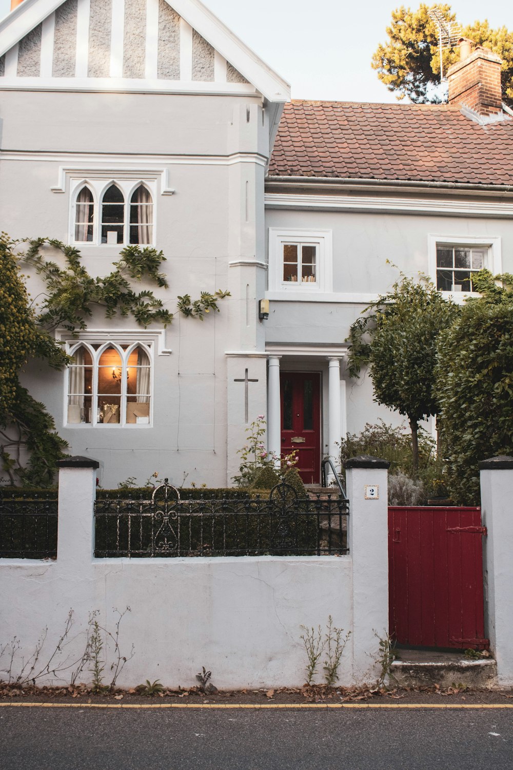 white and gray concrete house