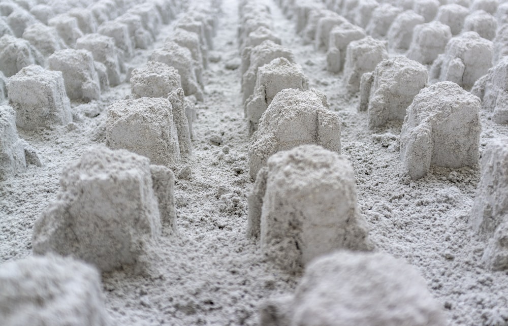 macro photography of white rocks