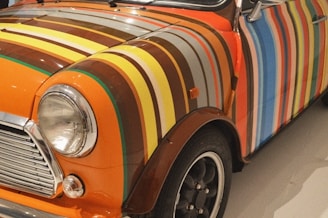 A vibrant custom car wrap showcasing a unique design.