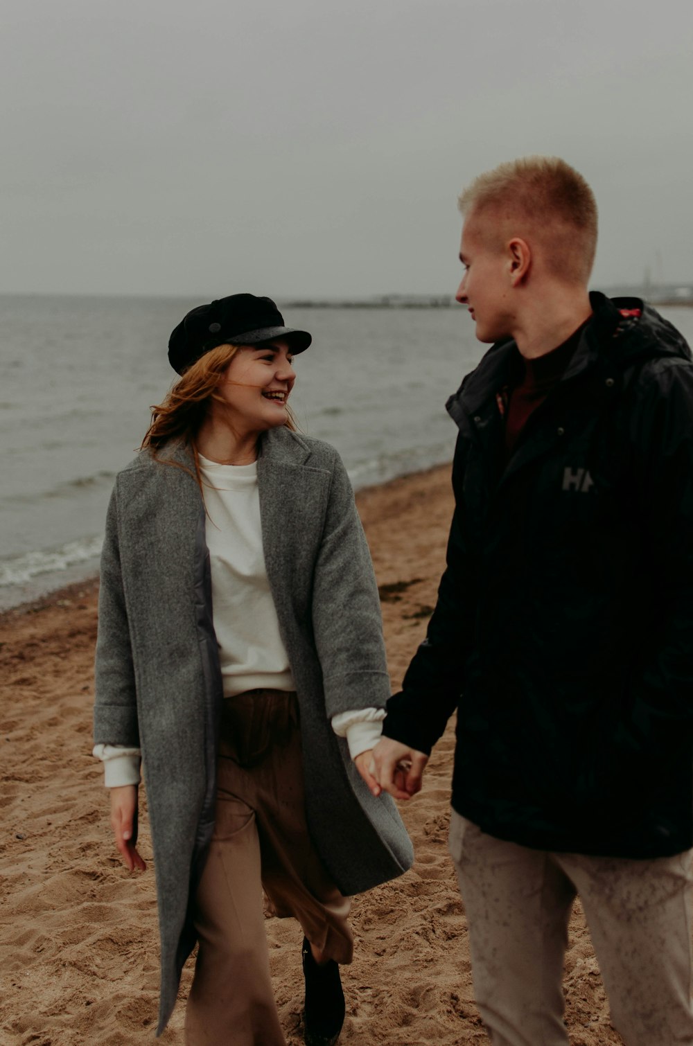 couple walking on the seashore