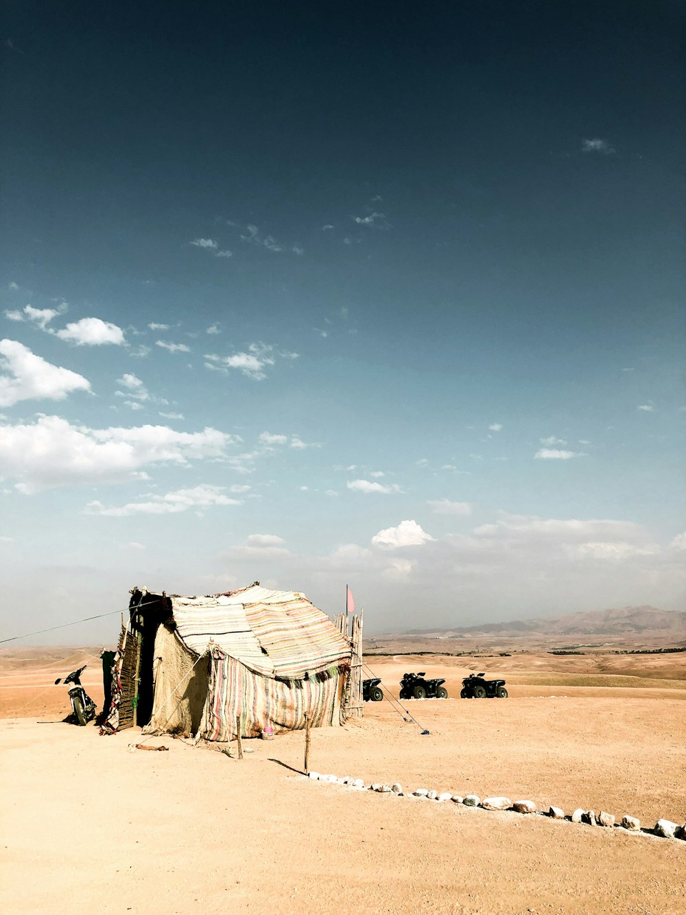 hut on dunes during daytime