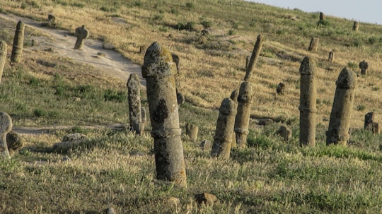 stone poles on grasslands in Golestan Province Iran