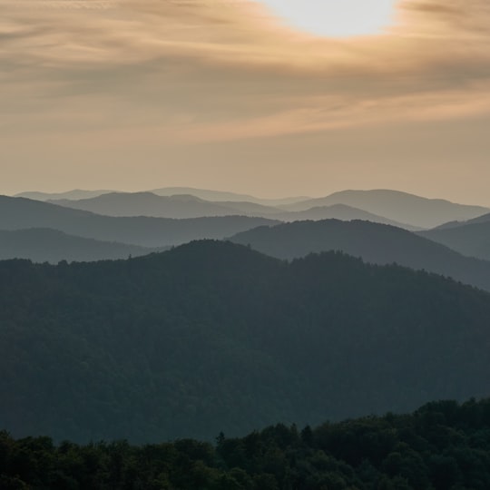 silhouette of mountains during daytime in Bieszczady Poland