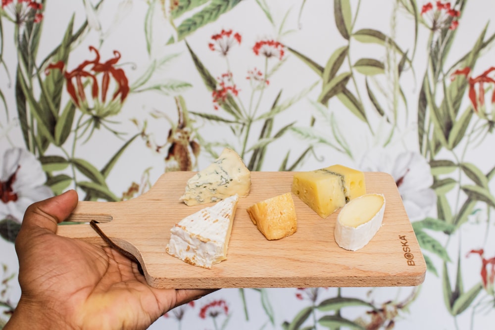 chopping board with cheese