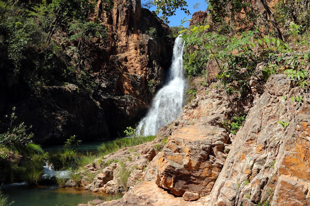 waterfalls on mountain