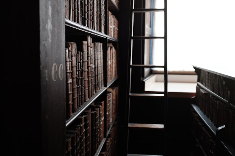 Regal mit unterschiedlich alten Büchern