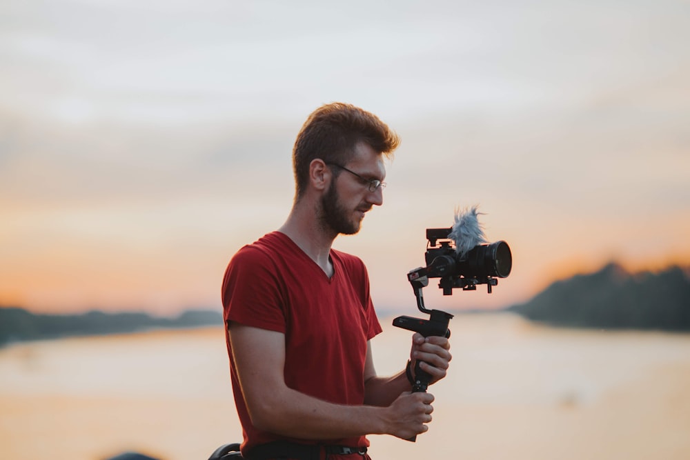 person holding camera