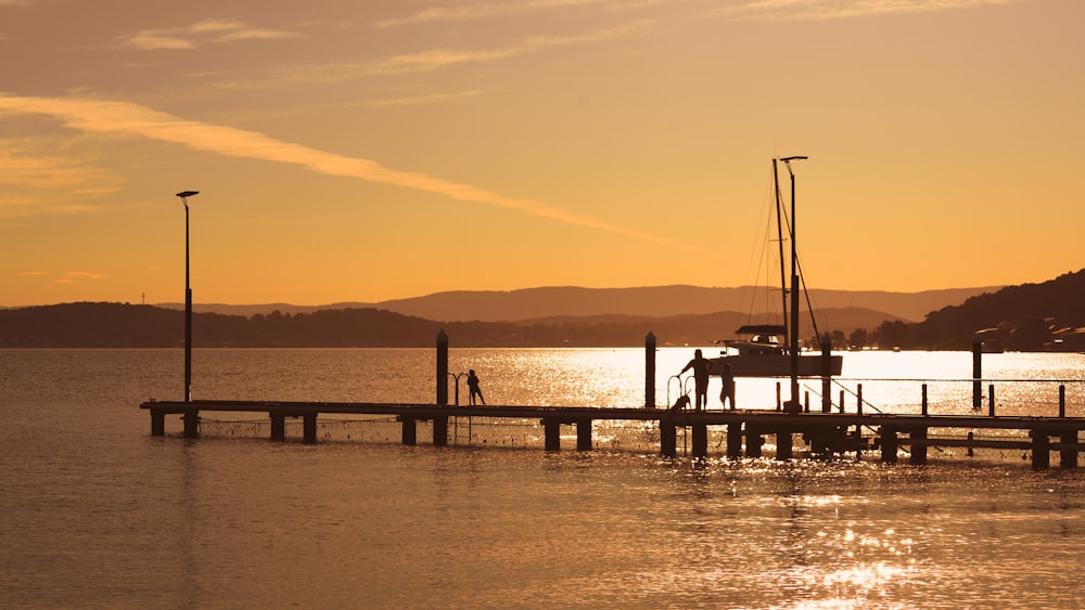 dock during golden hour