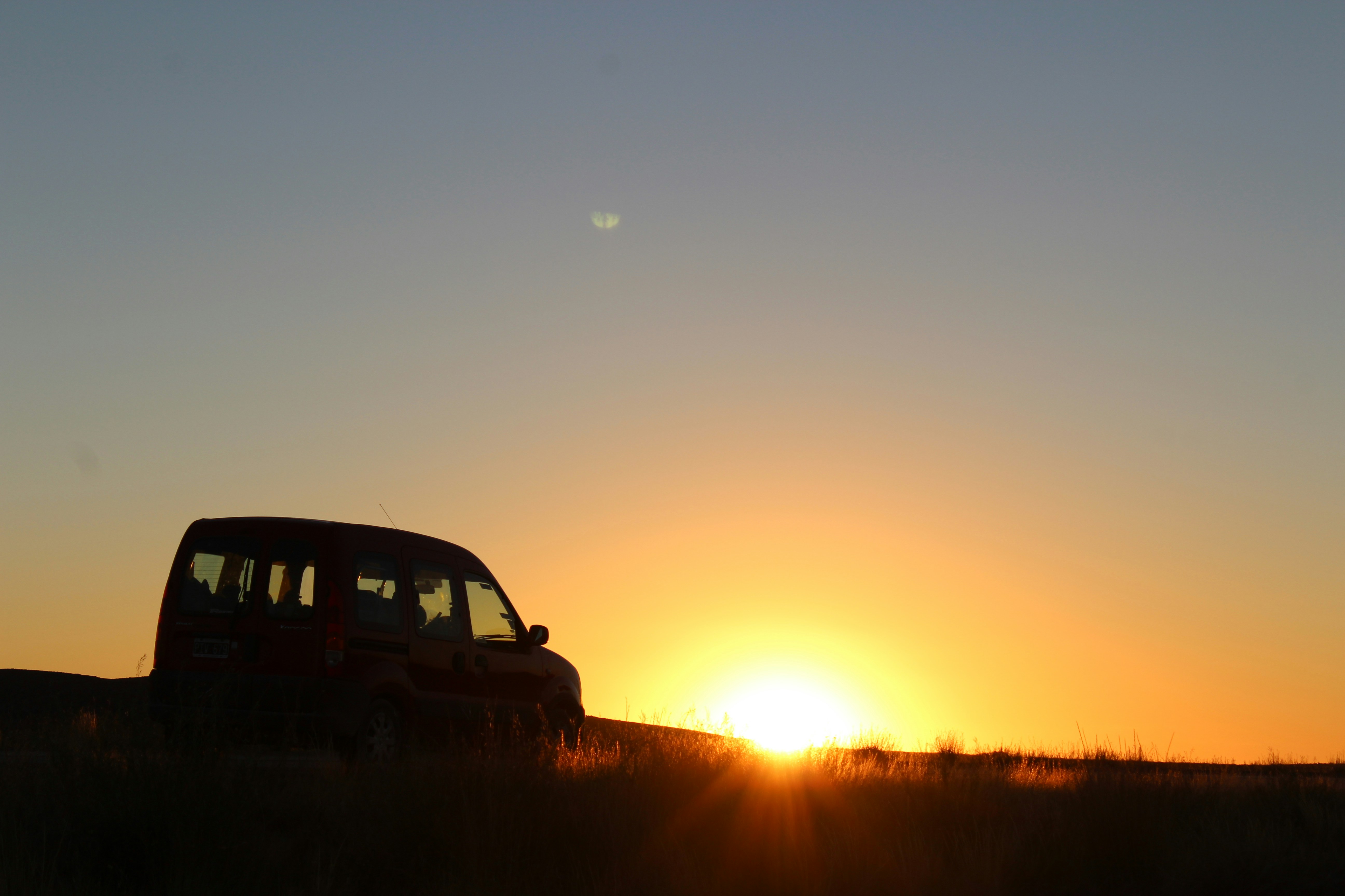 Sunset on a route in Patagonia, Argentina