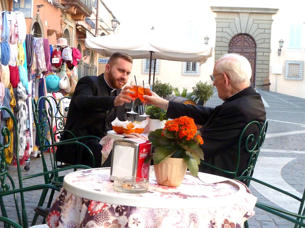 two men talking to each other