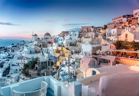 Vista de Mykonos, Grecia