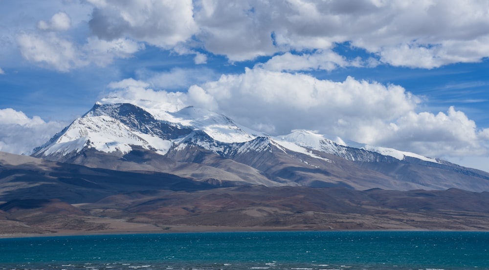 snow-capped mountain near body of water