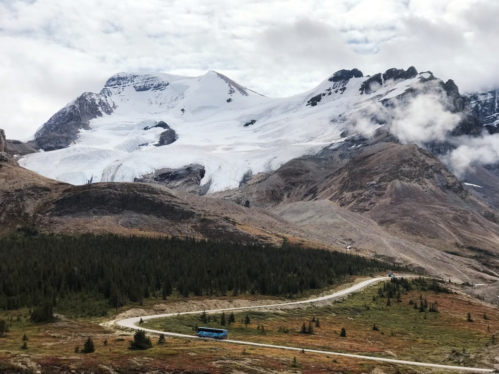 landscape photography of brown and white mountain