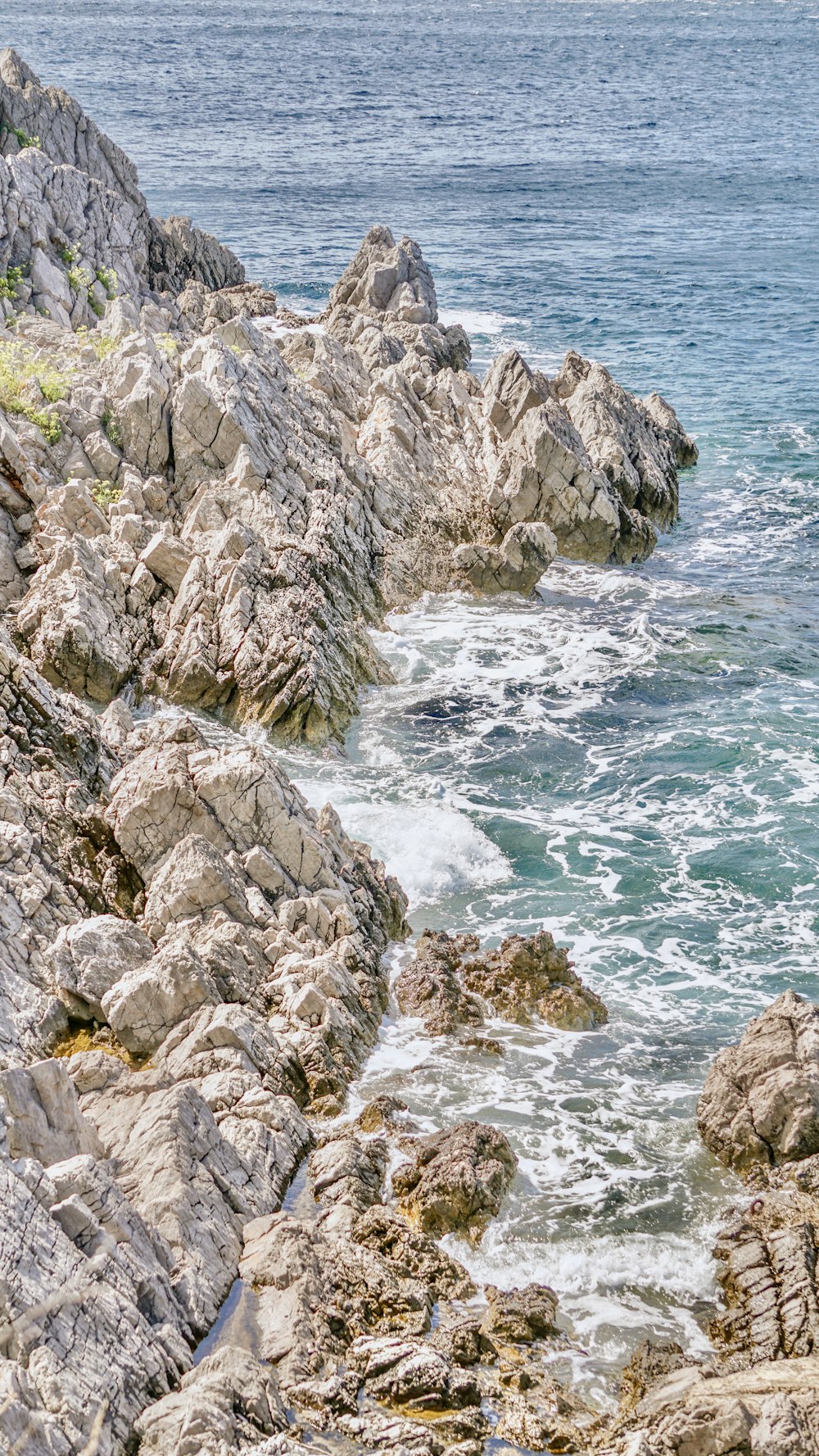 brown seashore rocks during daytime