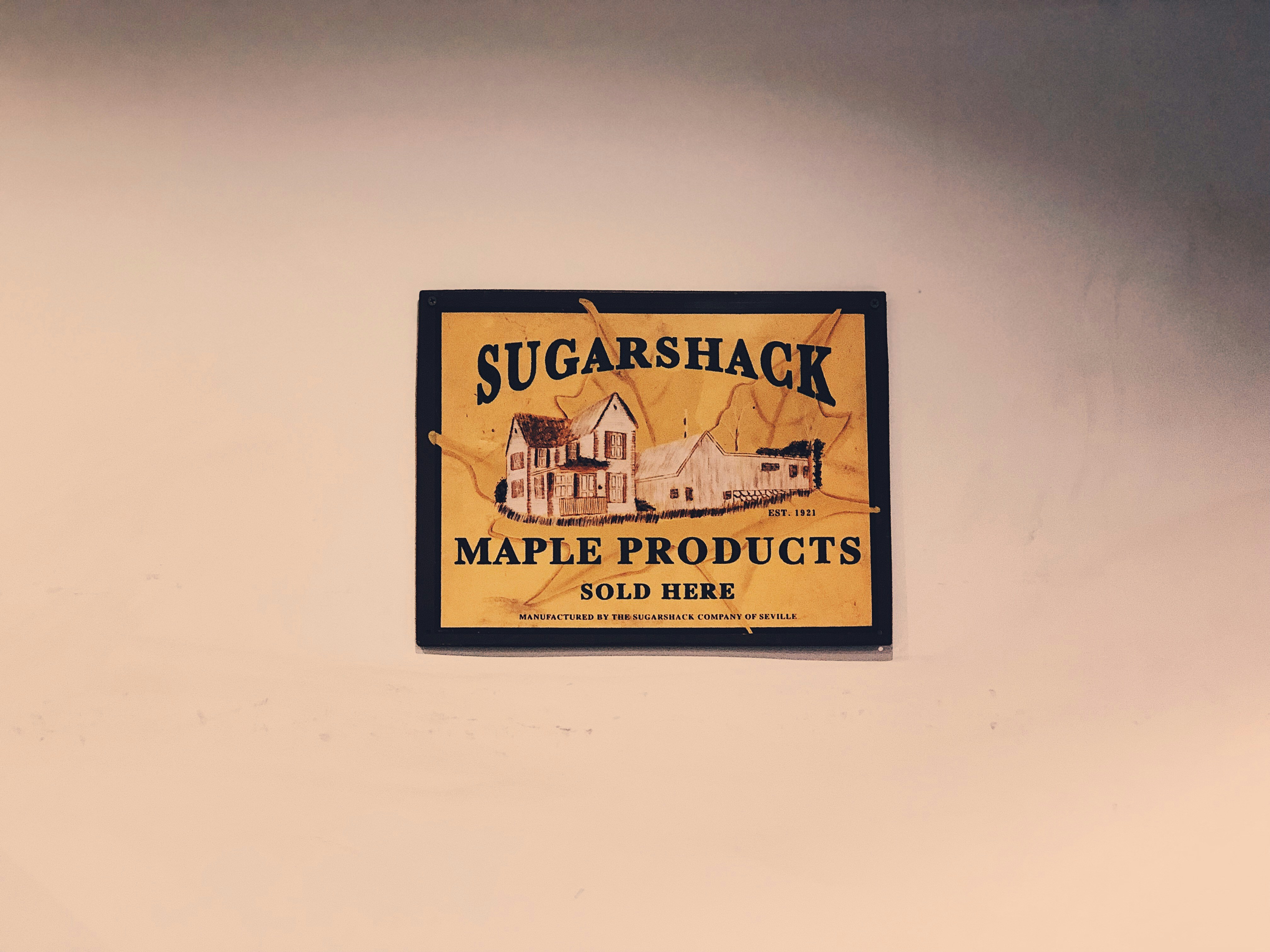 SugarShack Maple products sign