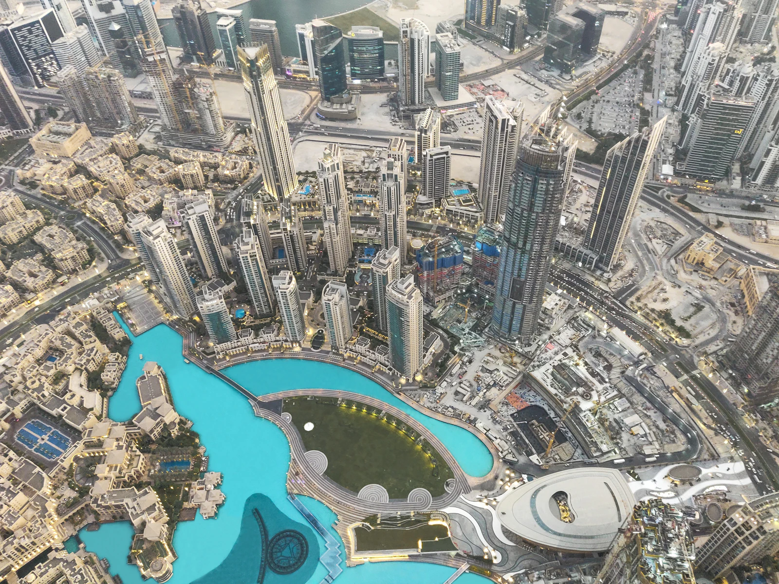Downtown Dubai seen from the top of Burj Khalifa