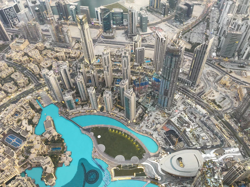 Downtown Dubai seen from the top of Burj Khalifa