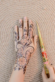 A selection of mehendi cones neatly arranged, ready for sale and teaching sessions at Mehendi.