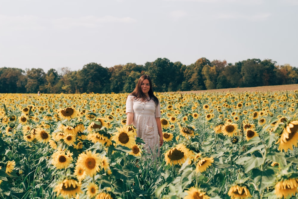 woman at the sunflower farm