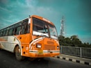 bus on road near railing