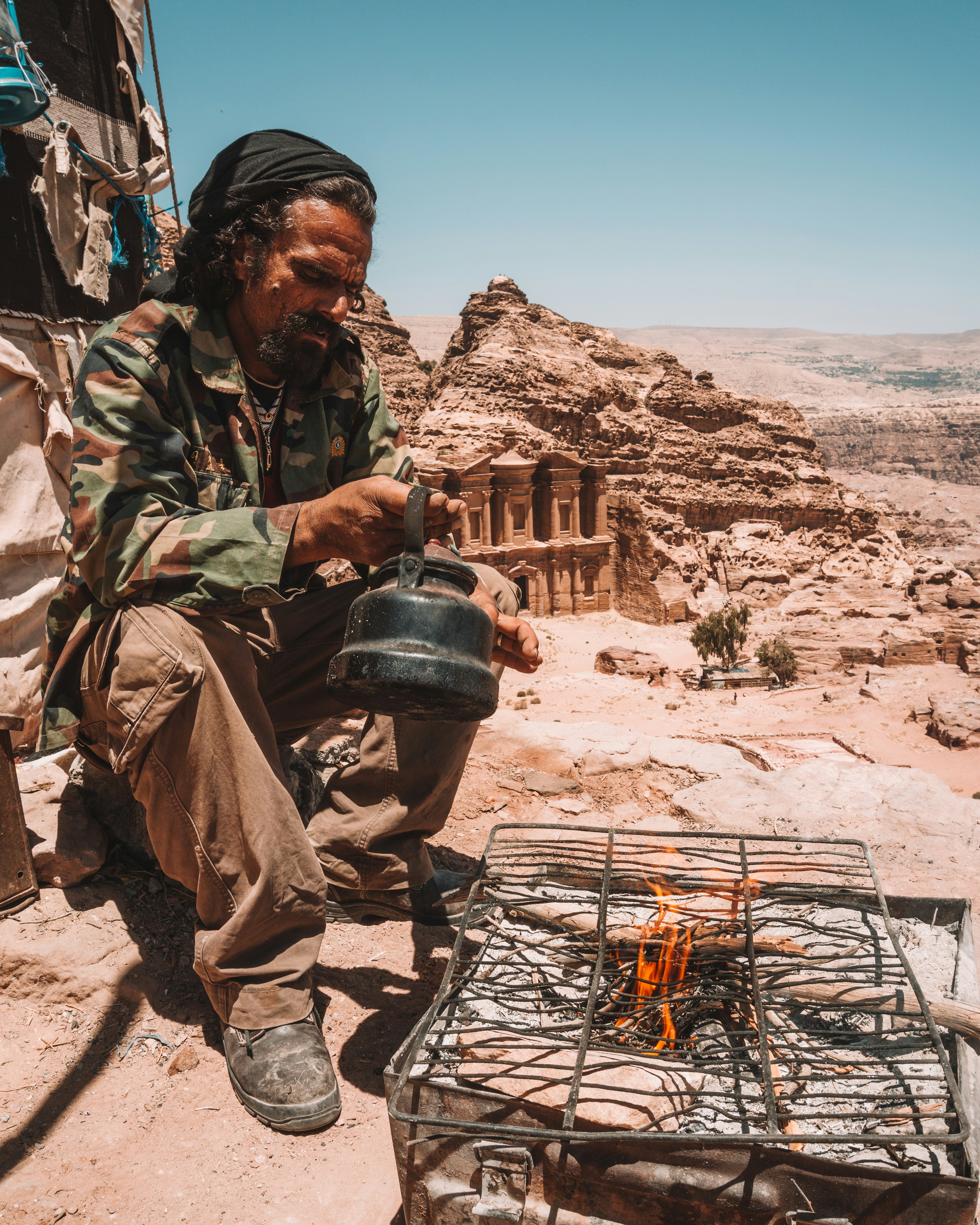 Bedouin in the lost city of petra, Jordan