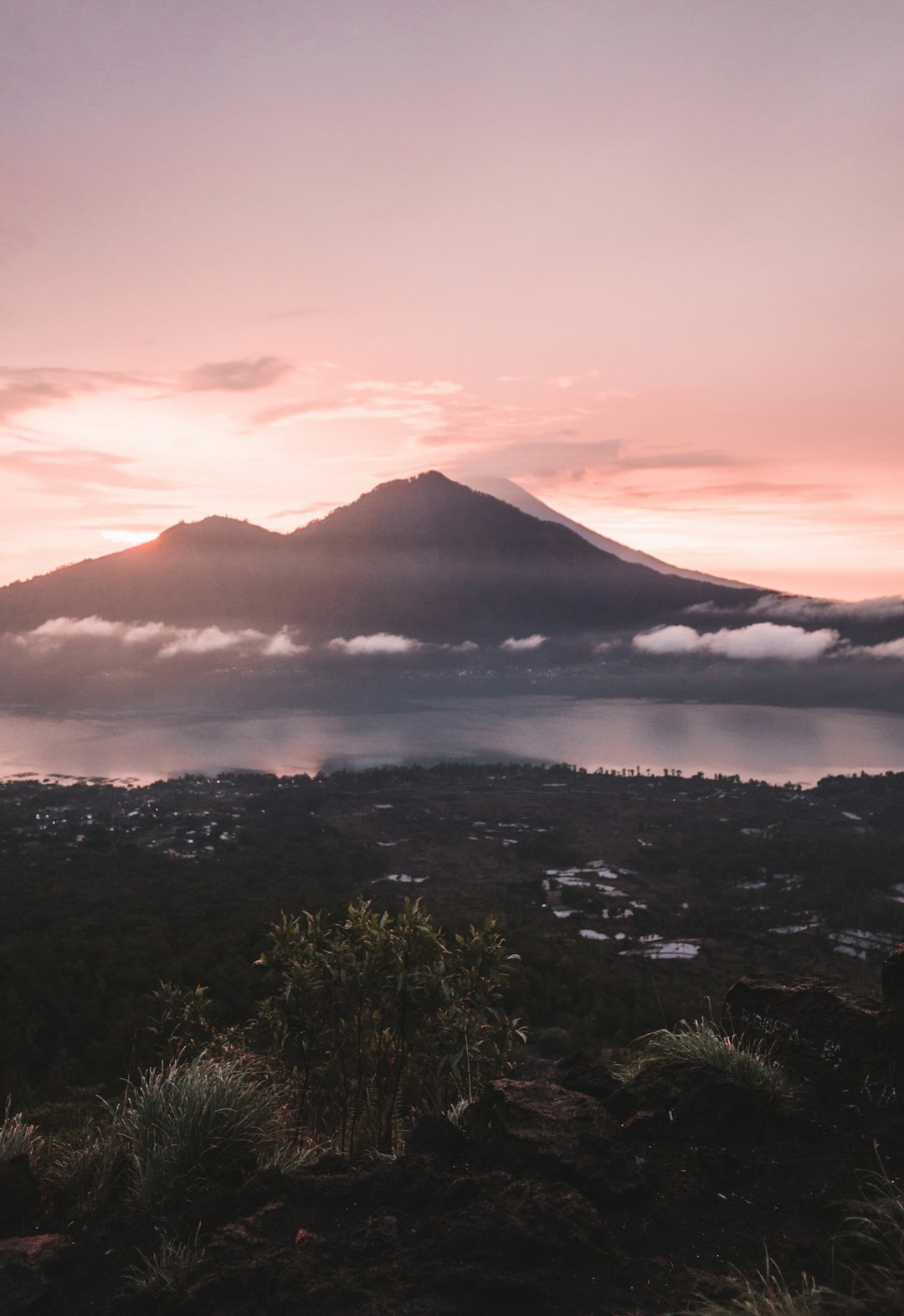 river near mountain during sunrise