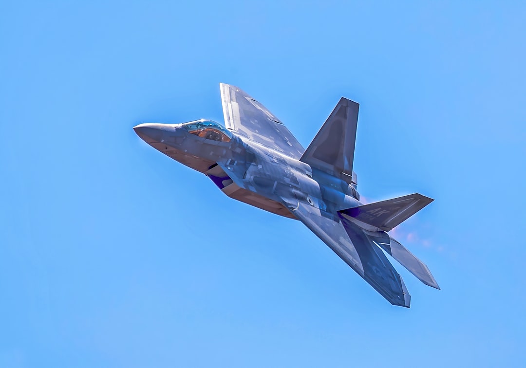 jet on mid air, Lockheed Martin F-22A Raptor in flight