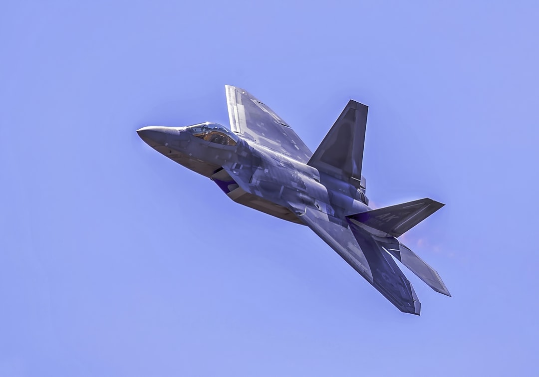 jet on mid air, Lockheed Martin F-22A Raptor in flight