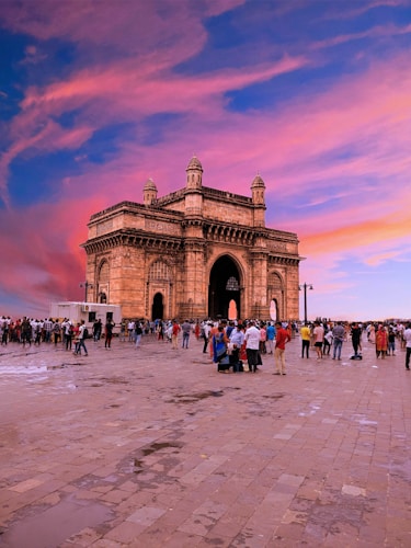 Mumbai Gateway of India and harbor