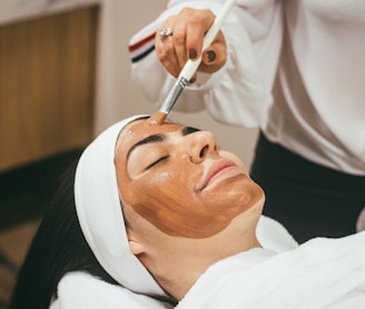 man wearing mud mask