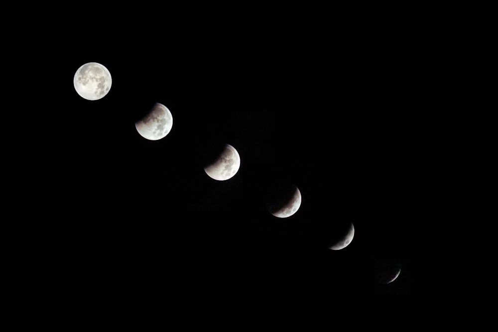 phases of the moon collage