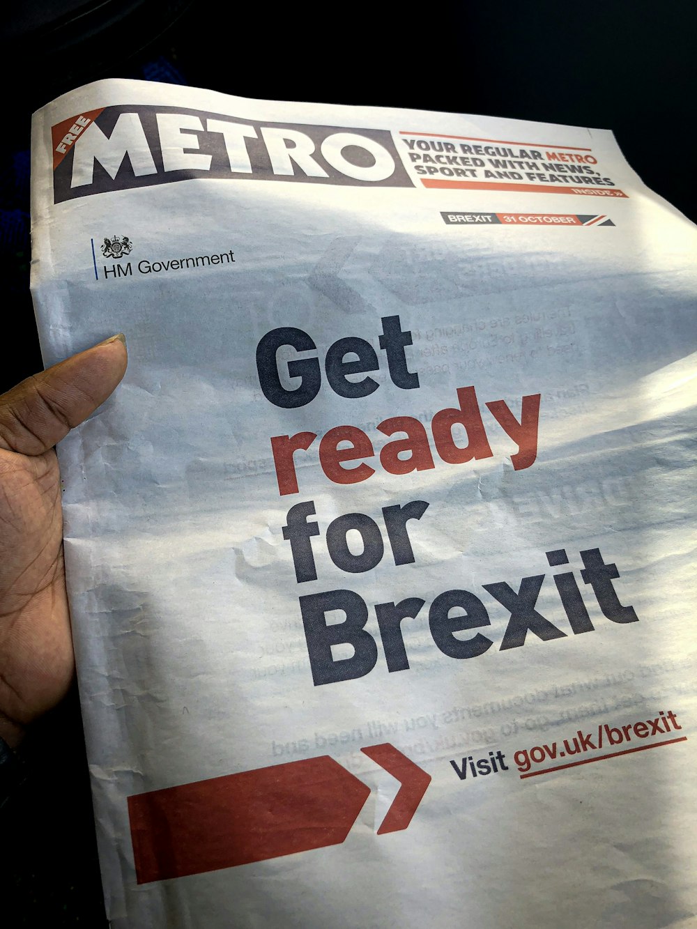 Brexit Metro Newspaper