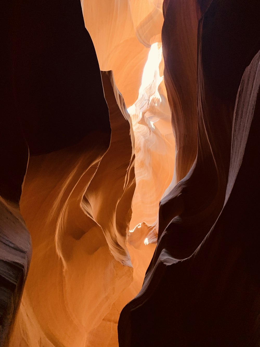 brown cave during day